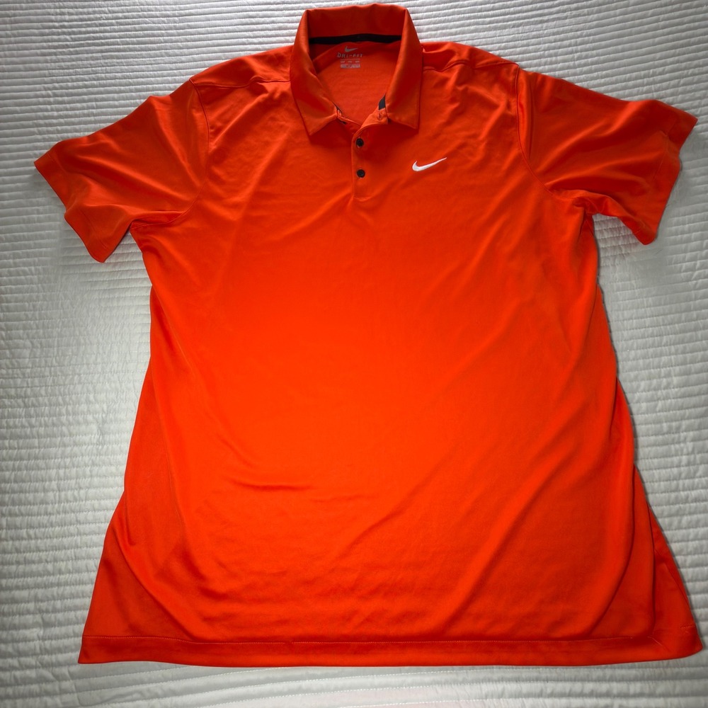 Nike Polo Mens XXLT Orange Good Dri-FIT Short Sleeve Golf Athletic Shirt